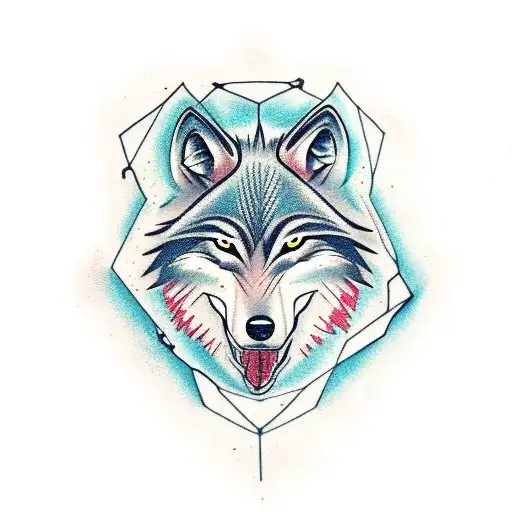 Wolf and broken chains thorn ice masculine look tattoo design idea