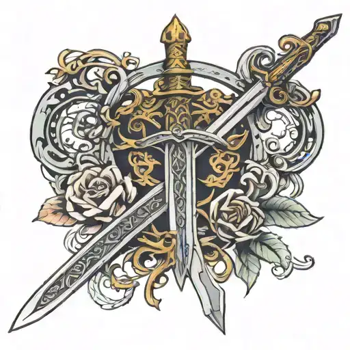 eowyn sword i am no man elvish tattoo design idea