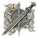 eowyn sword i am no man elvish tattoo design idea