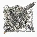 eowyn sword i am no man elvish tattoo design idea