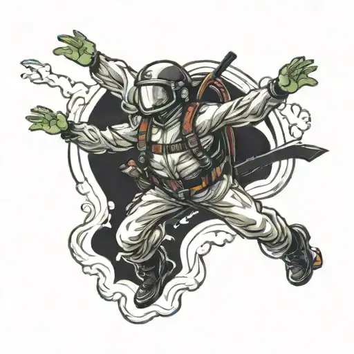 skydive freefall tattoo design idea