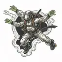 skydive freefall tattoo design idea