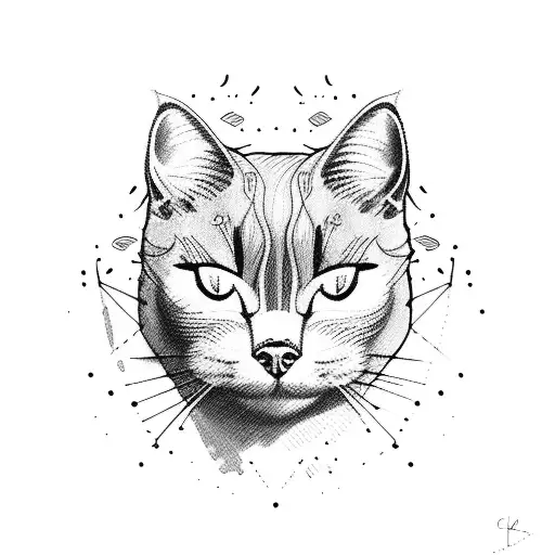 Two fat Scottish cats tattoo design idea