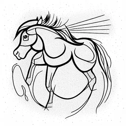 horse typography logo  tattoo design idea