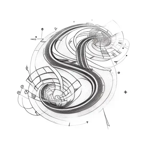 A sketch-style tattoo of a music equalizer merging into a winding road, symbolizing the client's passion for music and their adventurous spirit while solo travelling tattoo design idea