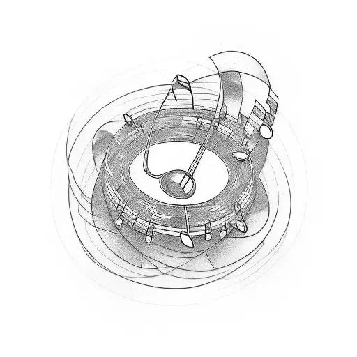 A sketch-style tattoo of a music equalizer merging into a winding road, symbolizing the client's passion for music and their adventurous spirit while solo travelling tattoo design idea