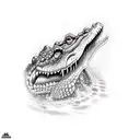 crocodile attacking tattoo design idea