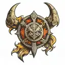 dark Viking shield tattoo design idea