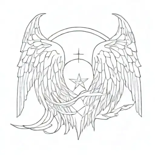 seraphim wings tattoo design idea