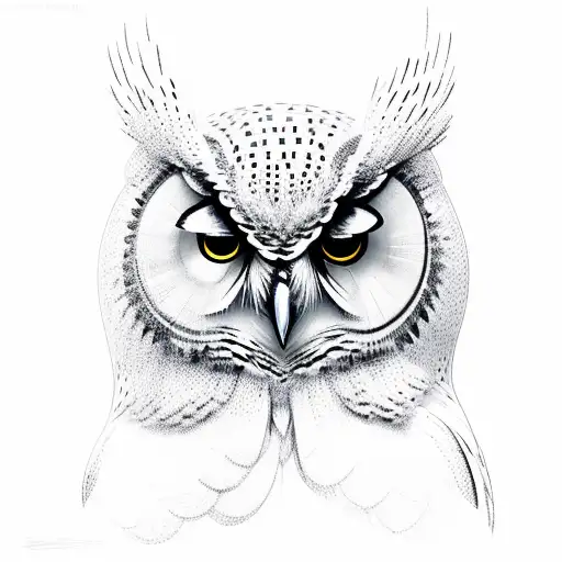 A music equalizer forming the shape of an owl tattoo design idea