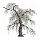 weeping willow tree tattoo design idea