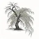 weeping willow tree tattoo design idea