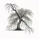 weeping willow tree tattoo design idea