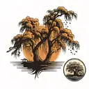 weeping willow tree tattoo design idea