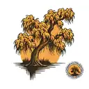 weeping willow tree tattoo design idea