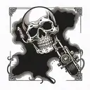 a card game with a skull and a harley-davidson motorcycle tattoo design idea