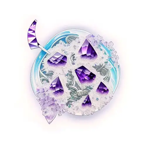 Add Amethyst crystals tattoo design idea