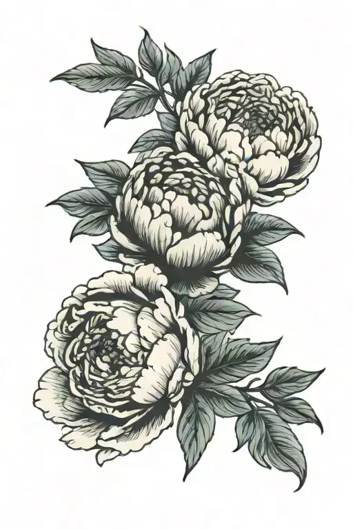 peonies flower tattoo tattoo design idea
