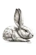 white rabbit sleeping tattoo design idea