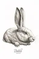 white rabbit sleeping tattoo design idea
