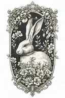 white rabbit lounging tattoo design idea