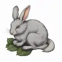 white rabbit sleeping   tattoo design idea