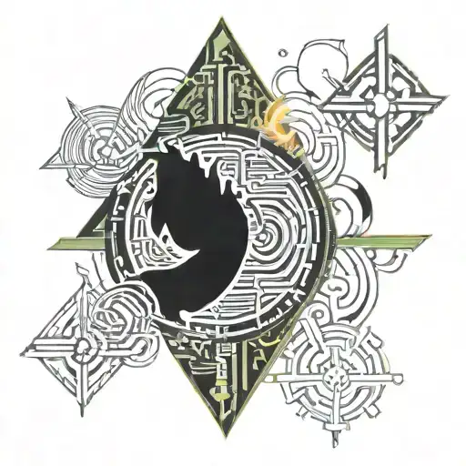 japanese y2k with flames tattoo design idea