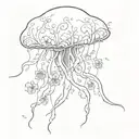 jellyfish and vines tattoo design idea
