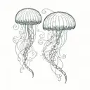 jellyfish and vines tattoo design idea