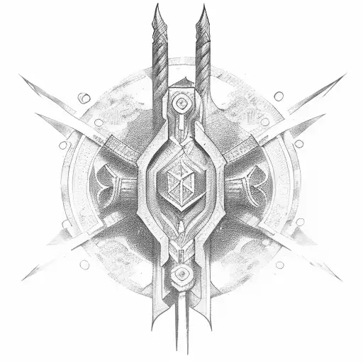 A Mace Weapon  tattoo design idea