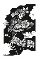 hula girl tattoo design idea