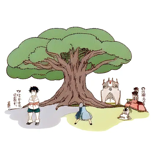 studi ghibli character composition  tattoo design idea