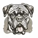 paw prints boxer dogs face tattoo design idea