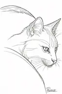 a cat side position profile sketch style tattoo design tattoo design idea