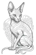 an sphinx cat sketch style tattoo tattoo design idea