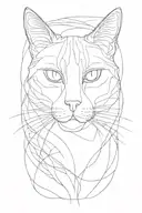 a singleline cat profile tattoo design idea