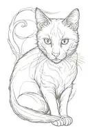 a cat side position his half body sketch style tattoo tattoo design idea