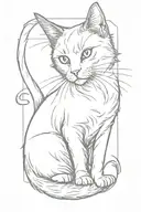 a cat side position his half body sketch style tattoo tattoo design idea