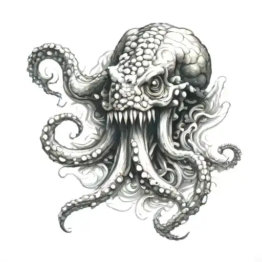 kraken eating shoulder tattoo tattoo design idea