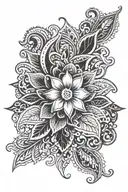 Paisley flower growing tattoo design idea