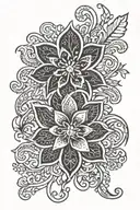 Paisley flower growing tattoo design idea