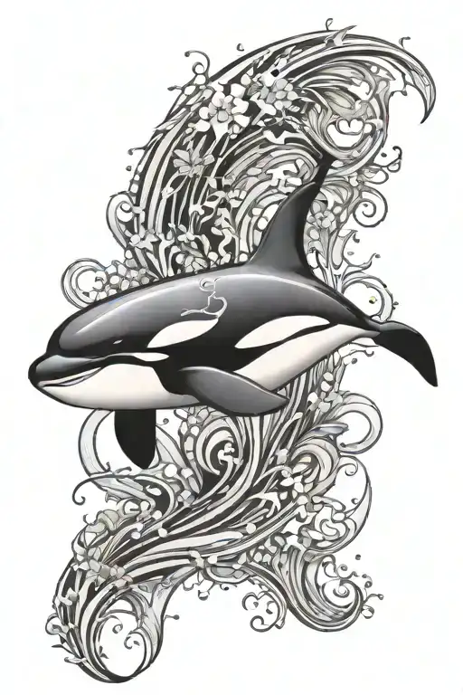 killer whale tattoo design idea