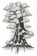 volcano explosion tattoo design idea