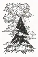 volcano explosion tattoo design idea