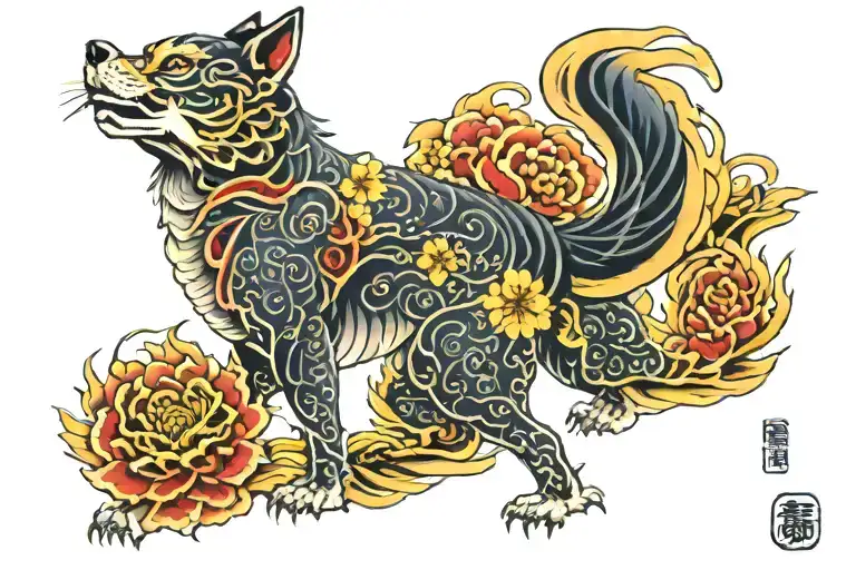 fudog tattoo design idea