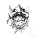 zombie shark tattoo design idea
