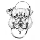 dog, balloon, name tattoo design idea
