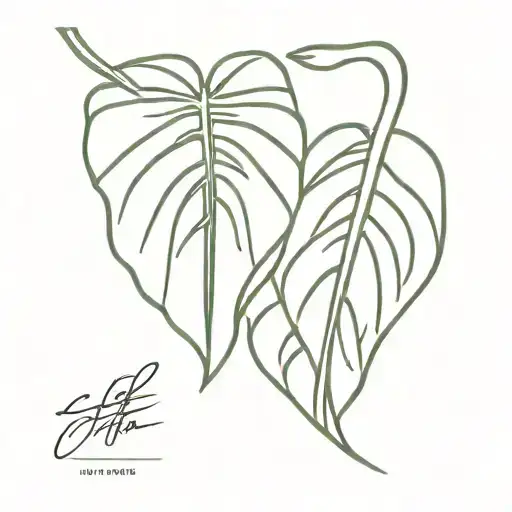 monstera leaf tattoo design idea