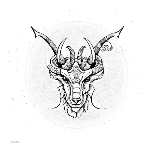Capricorn devil tattoo design idea