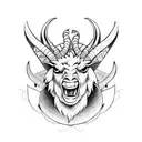 devil goat tattoo design idea